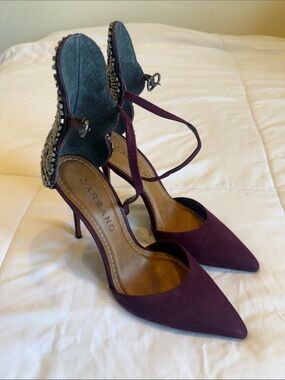 Carrano Burgundy Pointed Toe Ankle-Strap Heels